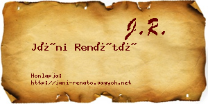 Jáni Renátó névjegykártya