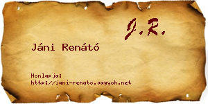 Jáni Renátó névjegykártya